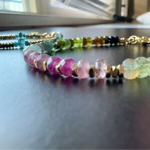 Multi Tourmaline and Gold Filled Bracelet